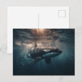 Orka zwemt in diep water briefkaart (Voorkant / Achterkant)