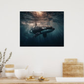 Orka zwemt in diep water poster (Keuken)