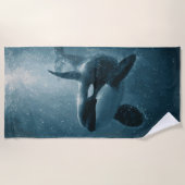 Orka Zwemt Onderwater Strandlaken (Voorkant)