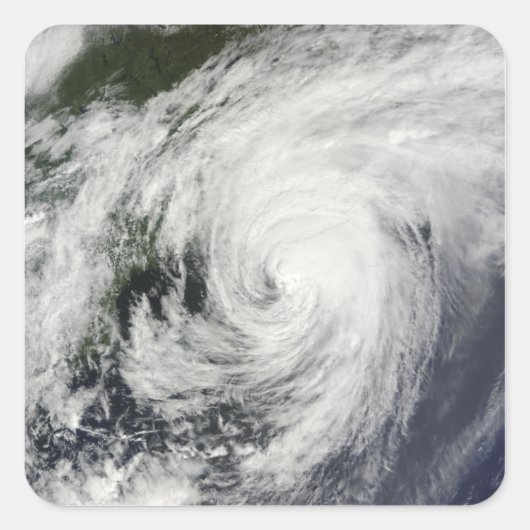 orkaan Bill over Nova Scotia Vierkante Sticker (Voorkant)