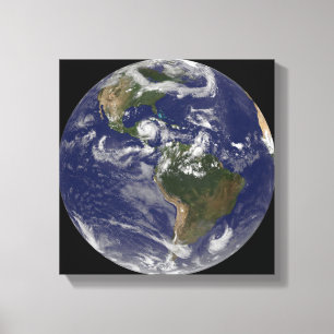 orkaan Dean benadert het schiereiland Yucatan Canvas Afdruk