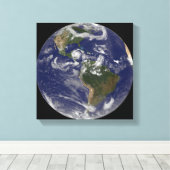 orkaan Dean benadert het schiereiland Yucatan Canvas Afdruk (Insitu (Houten vloer))