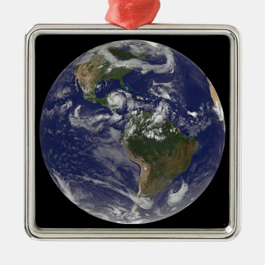 orkaan Dean benadert het schiereiland Yucatan Metalen Ornament (Voorkant)