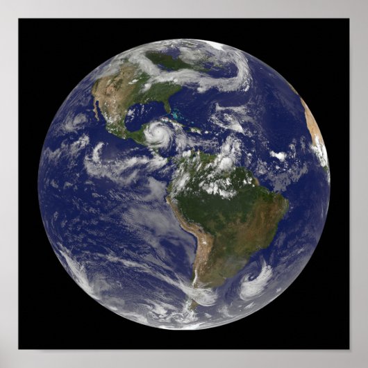 orkaan Dean benadert het schiereiland Yucatan Poster (Voorkant)