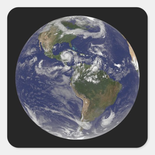 orkaan Dean benadert het schiereiland Yucatan Vierkante Sticker (Voorkant)