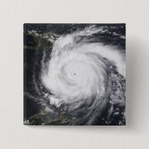 Orkaan Dean in de Atlantische Oceaan en het Carrib Vierkante Button 5,1 Cm