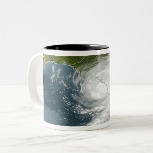 orkaan Dennis 2 Tweekleurige Koffiemok (Voorkant links)