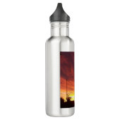 orkaan die op zonsondergang komt waterfles  (Links)