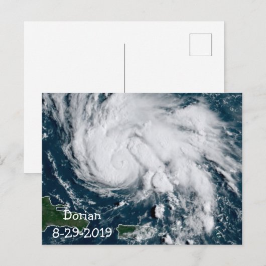 orkaan Dorian 8-29-2019 Briefkaart (Voorkant / Achterkant)