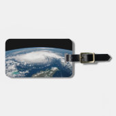 Orkaan Dorian boven de Atlantische Oceaan. Bagagelabel (Voorkant horizontaal)