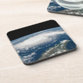 Orkaan Dorian boven de Atlantische Oceaan. Bier Onderzetter (Linkerzijde)