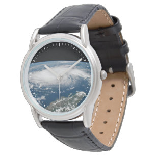 Orkaan Dorian boven de Atlantische Oceaan. Horloge