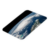 Orkaan Dorian boven de Atlantische Oceaan. Magneet (Linkerzijde)