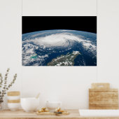 Orkaan Dorian boven de Atlantische Oceaan. Poster (Keuken)