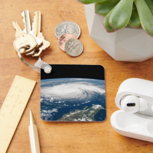 Orkaan Dorian boven de Atlantische Oceaan. Sleutelhanger