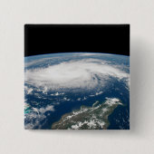 Orkaan Dorian boven de Atlantische Oceaan. Vierkante Button 5,1 Cm (Voorkant)
