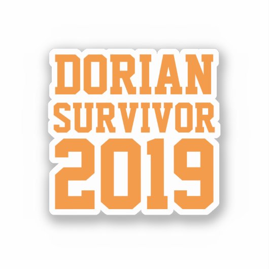 orkaan Dorian Survivor Sticker (Voorkant)