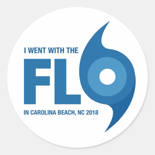 Orkaan Florence Carolina Beach NC Ronde Sticker (Voorkant)