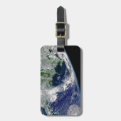 Orkaan Frances op een gedeeltelijke aarde. Bagagelabel (Voorkant verticaal)