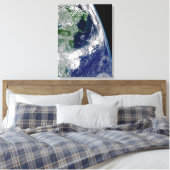 Orkaan Frances op een gedeeltelijke aarde. Canvas Afdruk (Insitu (Slaapkamer))