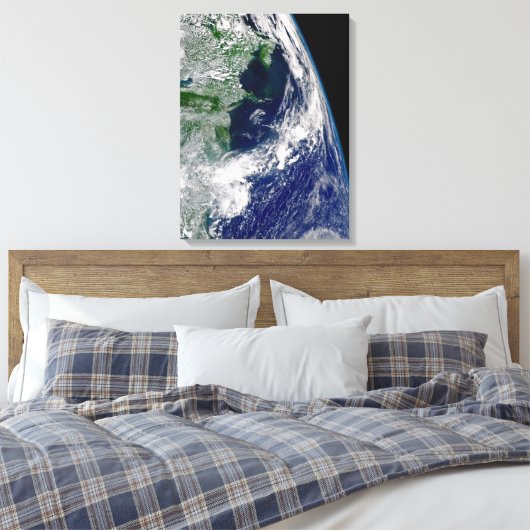 Orkaan Frances op een gedeeltelijke aarde. Canvas Afdruk (Insitu (Slaapkamer))