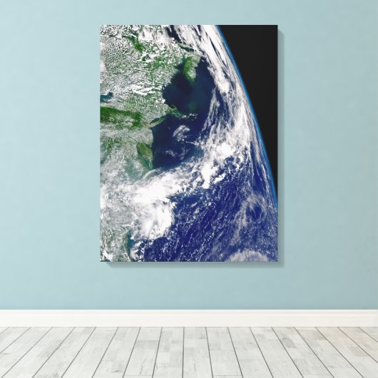 Orkaan Frances op een gedeeltelijke aarde. Canvas Afdruk (Insitu (Houten vloer))