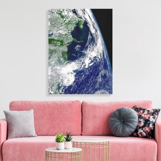 Orkaan Frances op een gedeeltelijke aarde. Canvas Afdruk (Insitu (Woonkamer))