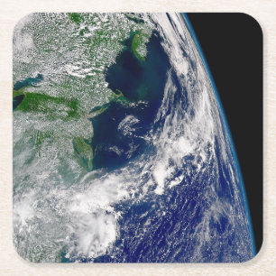 Orkaan Frances op een gedeeltelijke aarde. Kartonnen Onderzetters
