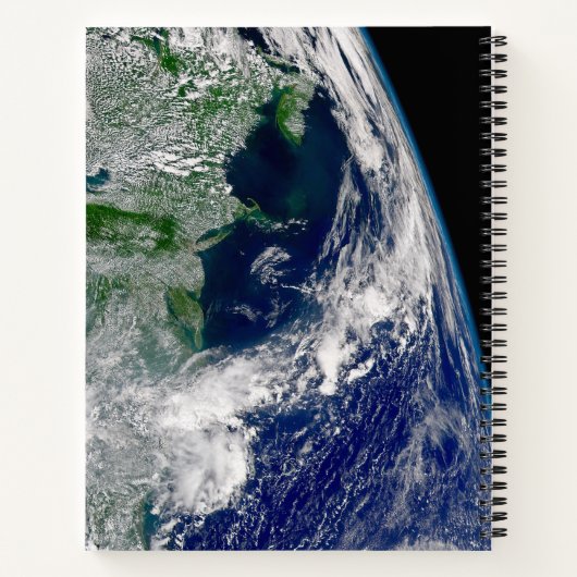 Orkaan Frances op een gedeeltelijke aarde. Notitieboek (Achterkant)