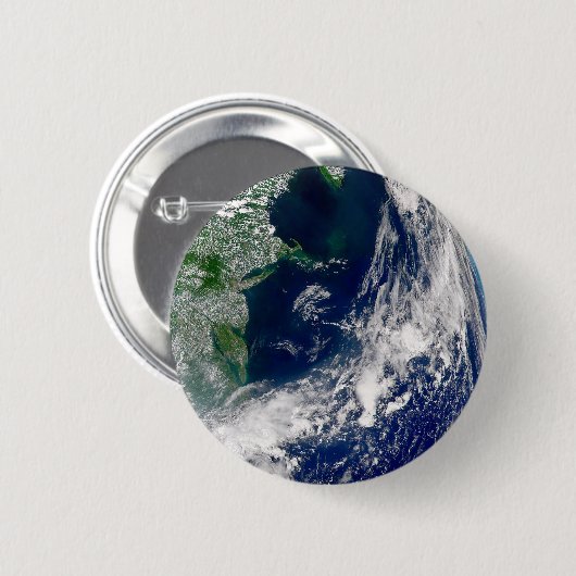 Orkaan Frances op een gedeeltelijke aarde. Ronde Button 5,7 Cm (Voorkant /achterkant)