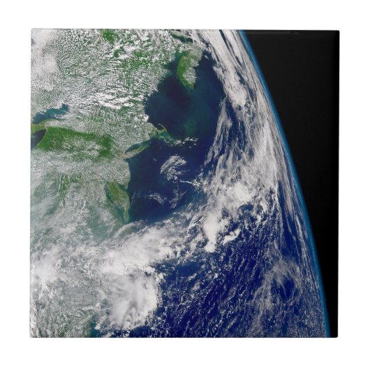 Orkaan Frances op een gedeeltelijke aarde. Tegeltje (Voorkant)