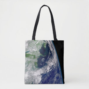 Orkaan Frances op een gedeeltelijke aarde. Tote Bag