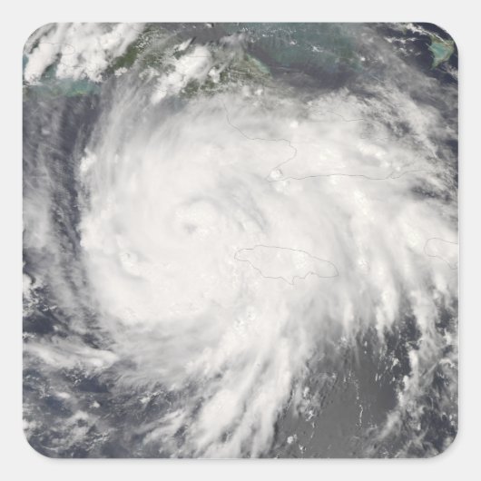 Orkaan Gustav over Jamaica Vierkante Sticker (Voorkant)