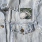 Orkaan Gustav over Louisiana Vierkante Button 5,1 Cm (In situ)