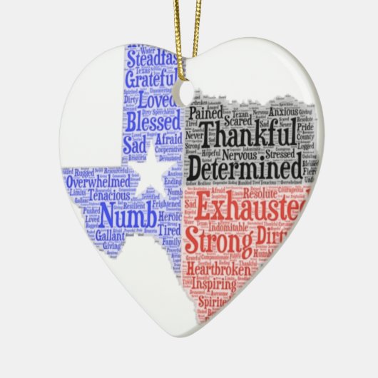 orkaan Harvey Word Cloud Keramisch Ornament (Links)