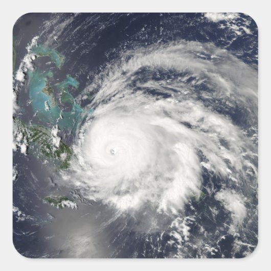 Orkaan Ike over Cuba, Hispaniola Vierkante Sticker (Voorkant)