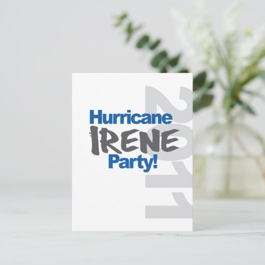 Orkaan Irene Party 2011 Uitnodiging Briefkaart (Staand voorkant)