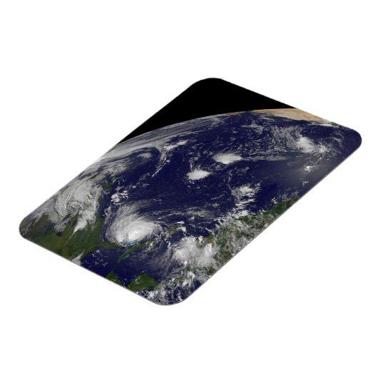 Orkaan Irene trekt door de Bahama's. Magneet (Linkerzijde)