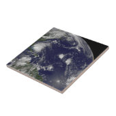 Orkaan Irene trekt door de Bahama's. Tegeltje (Zijkant)