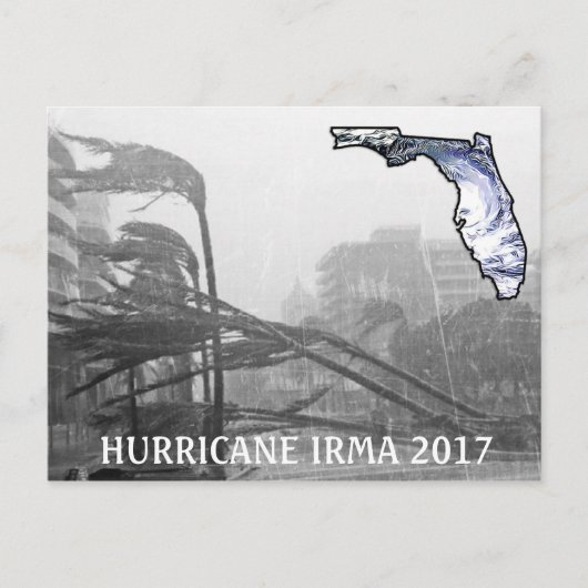 Orkaan Irma Florida 2017 Briefkaart Memorabilia (Voorkant)