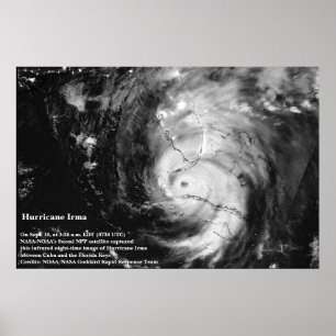 Orkaan Irma Infrarood Satellite Afbeelding Poster