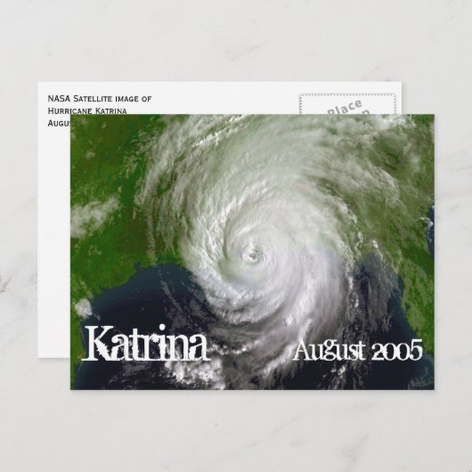 Orkaan Katrina, satelliet-Afbeelding, augustus 200 Briefkaart (Voorkant / Achterkant)