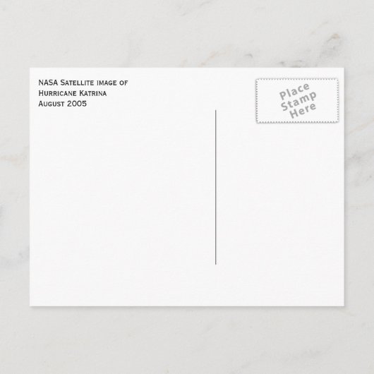 Orkaan Katrina, satelliet-Afbeelding, augustus 200 Briefkaart (Achterkant)
