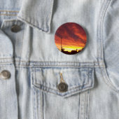 Orkaan komt bij zonsondergang ronde button 5,7 cm (In situ)