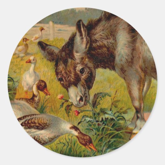  orkaan met ganzen ronde sticker (Voorkant)