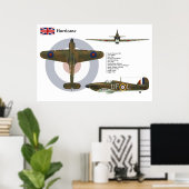 orkaan Mk I 601 Squadron Poster (Thuiskantoor)