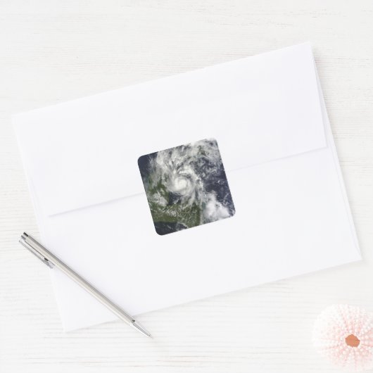 orkaan Paula Vierkante Sticker (Envelop)