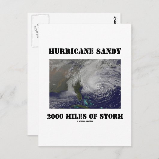 Orkaan Sandy 2000 kilometer Storm Briefkaart (Voorkant / Achterkant)