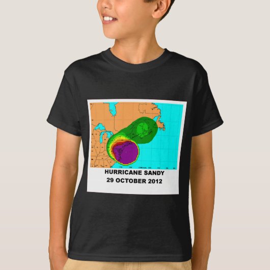 orkaan Sandy, kaart van 29 oktober 2012 T-shirt (Voorkant)