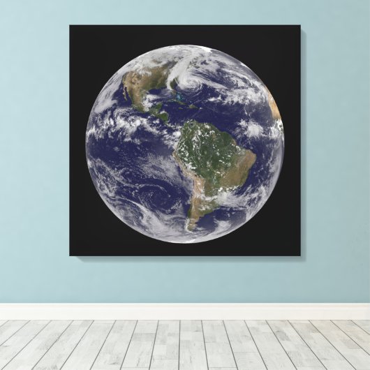 Orkaan Sandy langs de oostkust van de VS. 2 Canvas Afdruk (Insitu (Houten vloer))